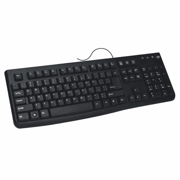 TVS Champ Plus Wired Keyboard – 10M keystrokes, bold laser-etched keys.