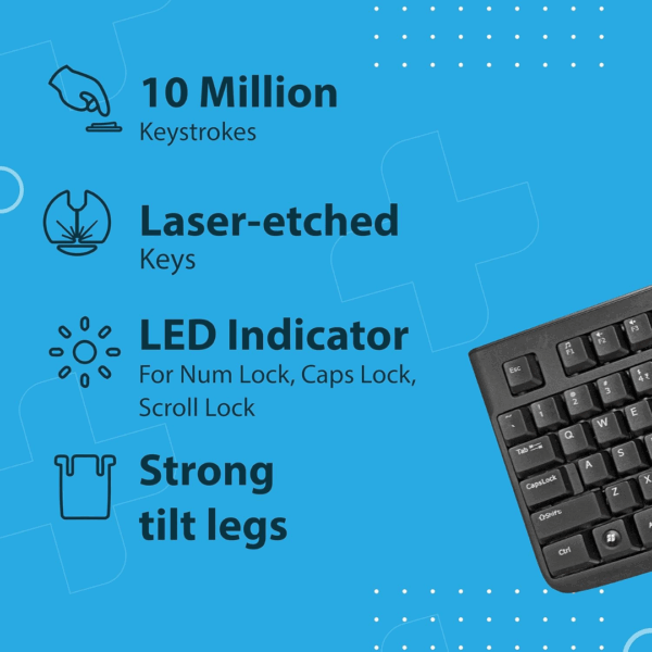 TVS Champ Plus Wired Keyboard – 10M keystrokes, bold laser-etched keys. - Image 4
