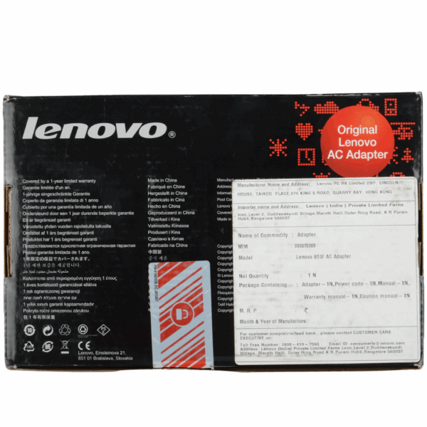 Lenovo 65W USB Slim Tip Rectangular pin Laptop Adapter - Image 5