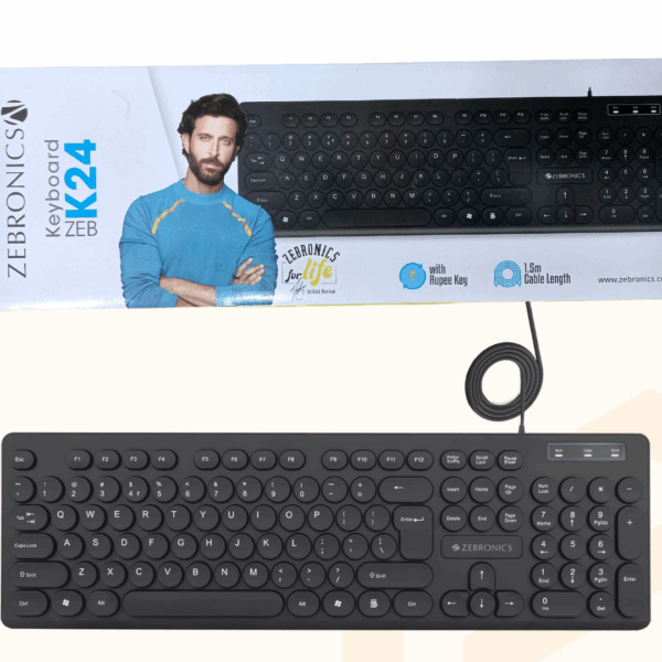 Zebronics K24 USB Keyboard – Slim, silent & durable with 8M keystrokes. - Image 5