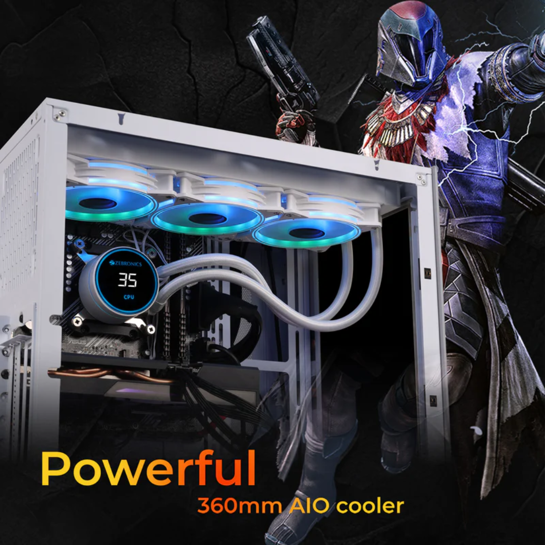 AIO360TB – 360mm AIO Liquid Cooler with Temperature Display – Black - Image 3