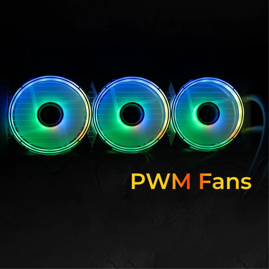 AIO360TB – 360mm AIO Liquid Cooler with Temperature Display – Black - Image 4